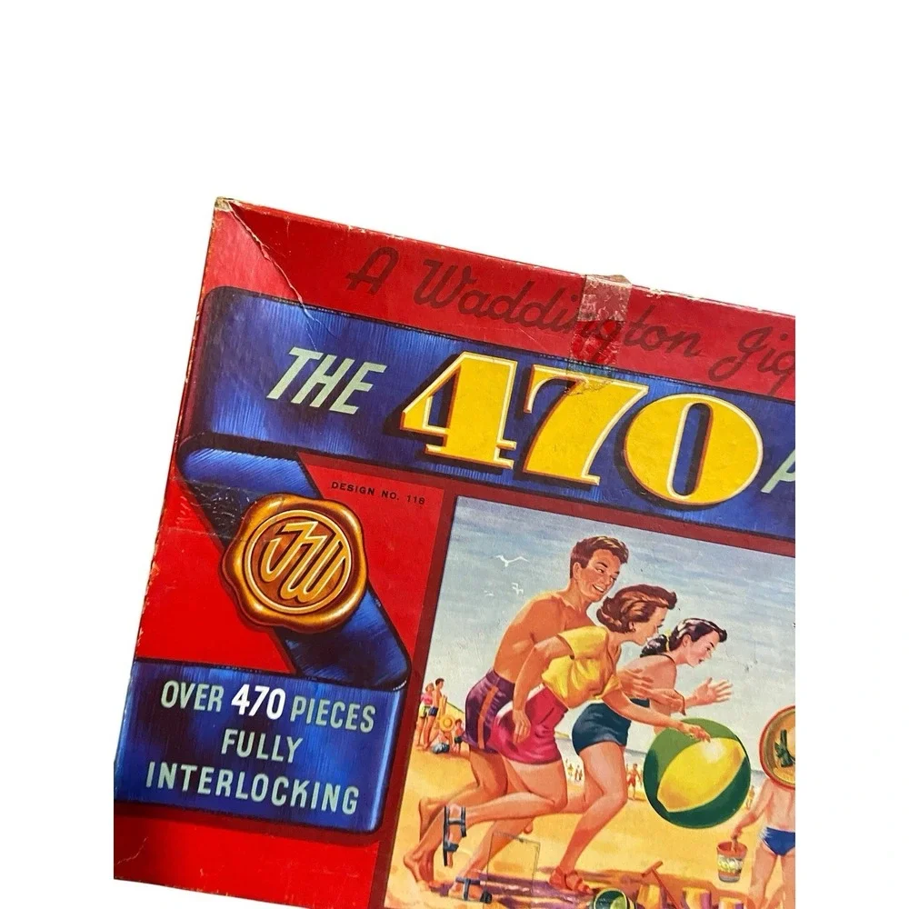Vintage Waddington The 470 Puzzle No. 118 Beach Scene 470+ Piece Jigsaw